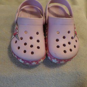 Crocs Kids Pink Unicorn Light up – Size 7 ( the light is fading away)